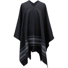 Load image into Gallery viewer, Alpaca Blend Poncho- Black Nazca
