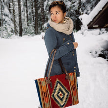 Load image into Gallery viewer, Dark Earth &amp; Arrows Wool Tote
