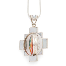 Load image into Gallery viewer, 950 Sterling Silver Four Directions Totem Peruvian Chakana Necklace Reversible, 2&quot;
