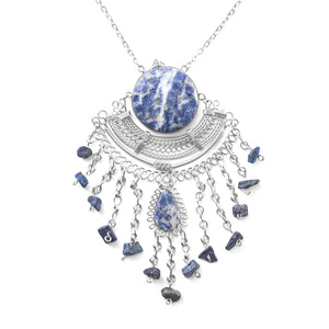 Alpaca Silver Choker - Lapis Lazuli Stones