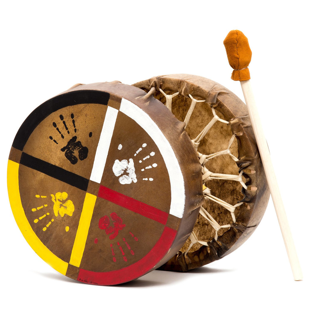 Medicine Wheel Healing-Hands Buffalo Hide Hand Drum
