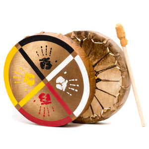 Medicine Wheel Healing-Hands Buffalo Hide Hand Drum