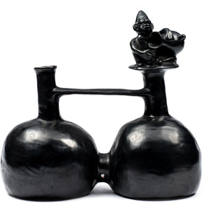Huaco Silbador-Peruvian Water Whistling Vessel - Shaman with Vessel