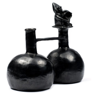 Huaco Silbador-Peruvian Water Whistling Vessel - Shaman with Vessel