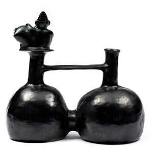 Huaco Silbador-Peruvian Water Whistling Vessel - Shaman with Vessel