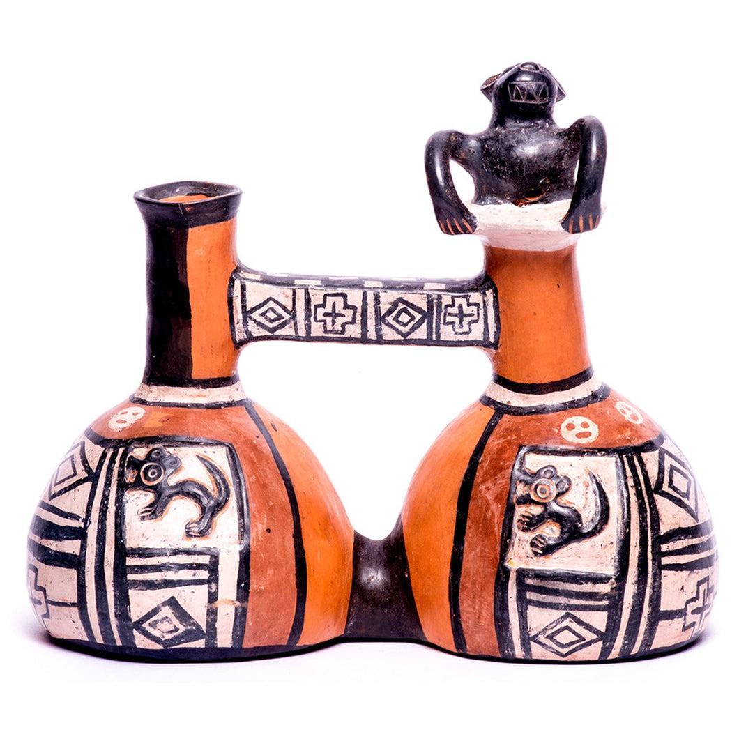 Huaco Silbador-Peruvian Whistling Vessel - Jaguar