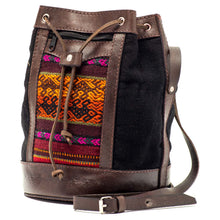 Load image into Gallery viewer, Bolivian Leather &amp; Aguayo Fabric Sling Bag
