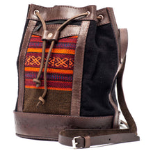 Load image into Gallery viewer, Bolivian Leather &amp; Aguayo Fabric Sling Bag
