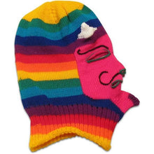 Load image into Gallery viewer, Knitted Wool Mask - Waq&#39;ollo - Rainbow Stripe
